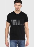 Tiktauli De Corps. Black Printed Round Neck T-Shirts