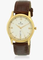 Titan 1636YL02 Brown/Golden Analog Watch