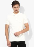 Tommy Hilfiger Off White Solid Polo T-Shirt