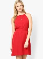Tops And Tunics Red Colored Solid Shift Dress