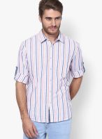 Turtle Striped Peach Slim Fit Casual Shirt