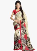 Vaamsi Beige Printed Saree