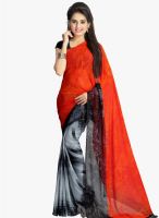 Vaamsi Orange Printed Saree