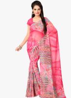 Vaamsi Pink Printed Saree