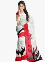 Vaamsi White Printed Saree