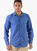 Vintage Blue Slim Fit Casual Shirt