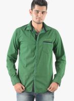 Vintage Green Slim Fit Casual Shirt