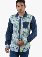 Vintage Yellow Printed Slim Fit Casual Shirt