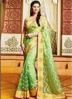 Vishal Green Embellished Saree