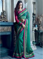 Vishal Green Embroidered Saree