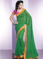 Vishal Green Printed Saree