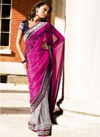 Vishal Pink Embroidered Saree