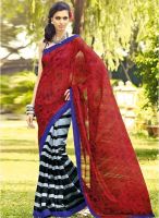 Vishal Red Printed Saree