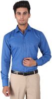 Warewell Men's Striped Formal Blue Shirt