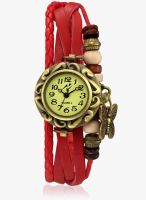 Yepme Golden Faux Leather Analog Watch