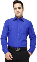 Yuva Men's Solid Formal Blue Shirt