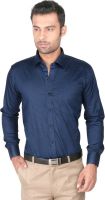 Zido Men's Printed Formal Blue Shirt