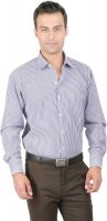 Zido Men's Striped Formal Blue Shirt