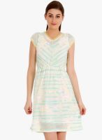 109F Aqua Blue Printed Shift Dress