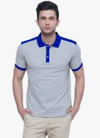Alley Men Grey Solid Polo T-Shirt
