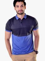 Avoir Envie Blue Printed Polo T-Shirts