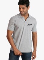 Campus Sutra Grey Solid Polo T-Shirts