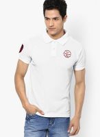 Canary London White Solid Polo T-Shirts