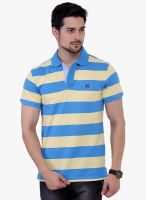 Crimsoune Club Yellow Striped Polo T-Shirts