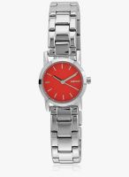 DKNY Ny2188-O Silver/Red Analog Watch