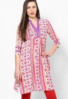 Dhwani Pink Printed Kurtis