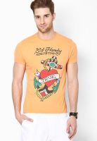 Ed Hardy Orange Crew Neck T Shirt