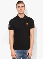 FREECULTR Black Solid Polo T-Shirt