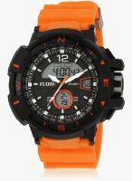 Fluid Dmf-009-Or01 Orange/Black Analog & Digital Watch