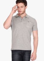 Fritzberg Grey Milange Solid Polo T-Shirts