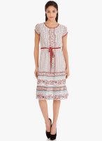 Fusion Beats Red Colored Printed Shift Dress