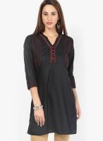 G Black Solid Kurtis