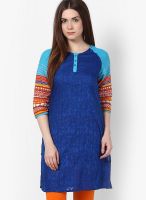 G Blue Solid Kurta