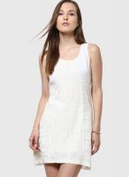 Ginger By Lifestyle Off White Colored Solid Shift Dress Ginger By Lifestyle Off White Colored Solid Shift Dress