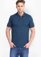 Highlander Blue Solid Polo TShirts