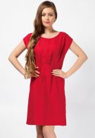 Hot Berries Cap Sleeve Red Cotton Linen Dress