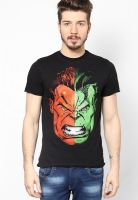 Avengers Black Printed Round Neck T-Shirts