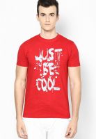 Incult Red Solid Round Neck T-Shirts