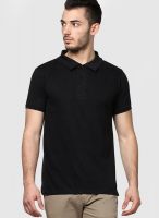 Inkovy Black Solid Polo T-Shirts