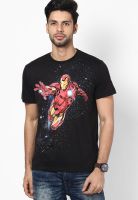 Avengers Black Printed Round Neck T-Shirts