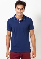 Jack & Jones Blue Solid Polo T-Shirts