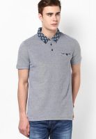 Jack & Jones Grey Solid Polo T-Shirts