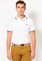 Jack & Jones White Solid Polo T-Shirts