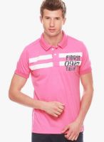 Jogur Pink Solid Polo T-Shirts