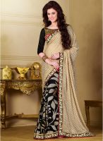 Kalista Fashions Black Embroidered Saree