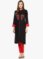 Kurti'S Black Embroidered Kurtis